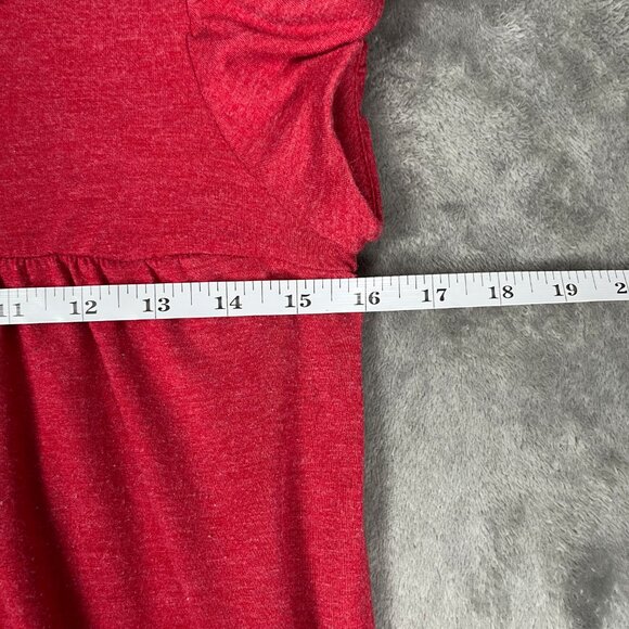 No Boundaries Babydoll Yoke Top Juniors' L Red Puff Sleeve Bubble Hem Y2K Shoujo - Picture 7 of 8